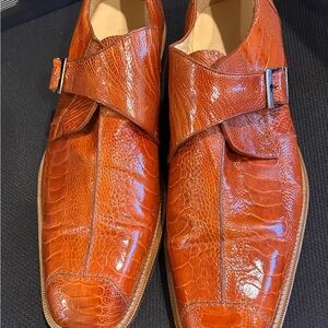 Belvedere Bandit Ostrich Leg Monk Strap Men's Shoes